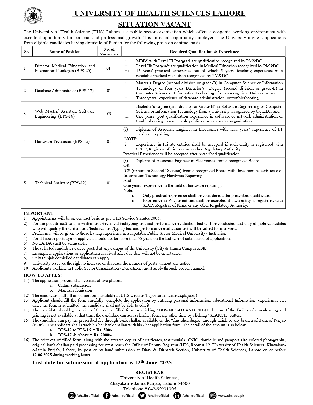Situation Vacant